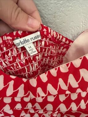 Charlotte Russe Red and White Smocked Waist Girls' Skirt